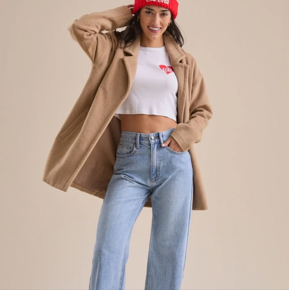 NWT Altar'd State Soft Camel‎ Short Oversized Trench Coat T94